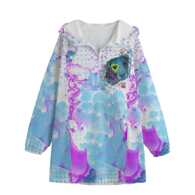 Leichte Regenjacke Boogie - Popart Hundemotiv, 100 % Polyester, Unisex, Staffordshire, AmStaff, Staff, Pitbull, Pit, SOKA, Listenhund